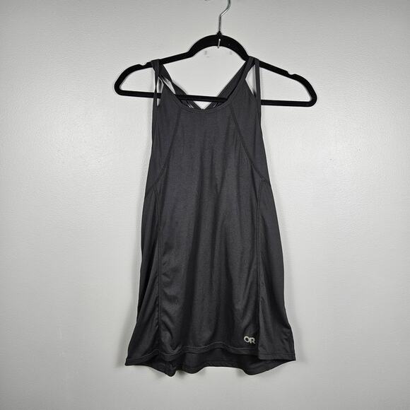 Outdoor Research Echo Tank Top M Black Strappy Back Lightweight Hiking Running - Picture 1 of 6